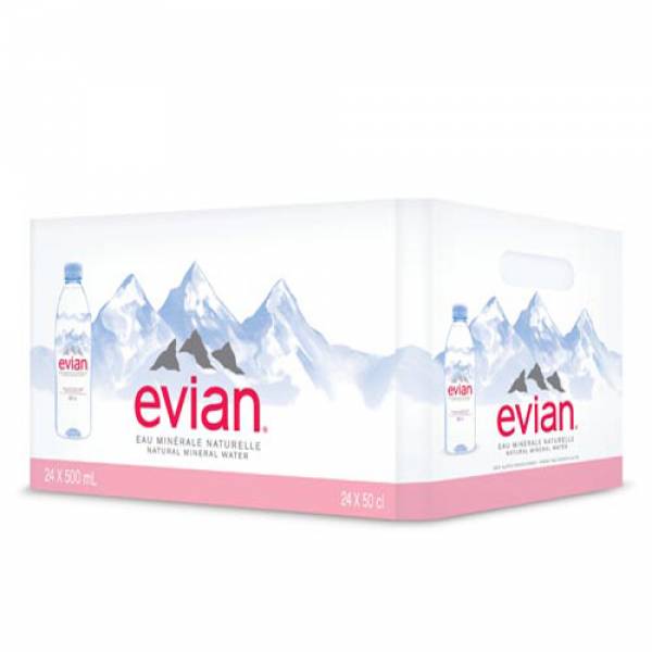Evian Natural Mineral Water 500ml/Bottle (24Bottles)