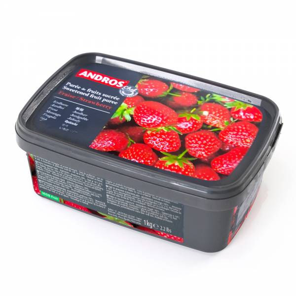 Andros Sweetened Puree Strawberry Frozen (1kg)