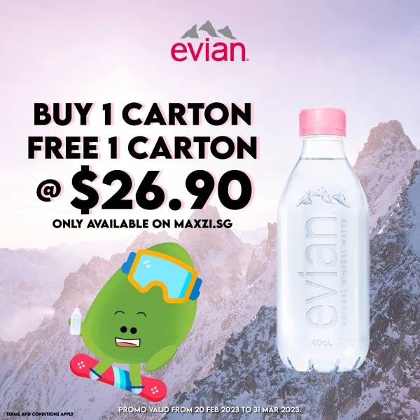 [CLEARANCE OFFER!] Evian Nude Water 400ml x 24 Bottles. WHILE STOCK LAST !