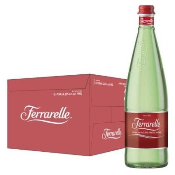 Ferrarelle Natural Sparkling Water Glass 750ml (12Bot/Ctn)
