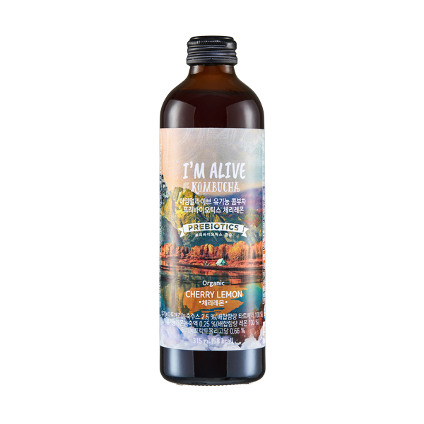 I'm Alive Organic Kombucha 315ml  (Cherry Lemon)